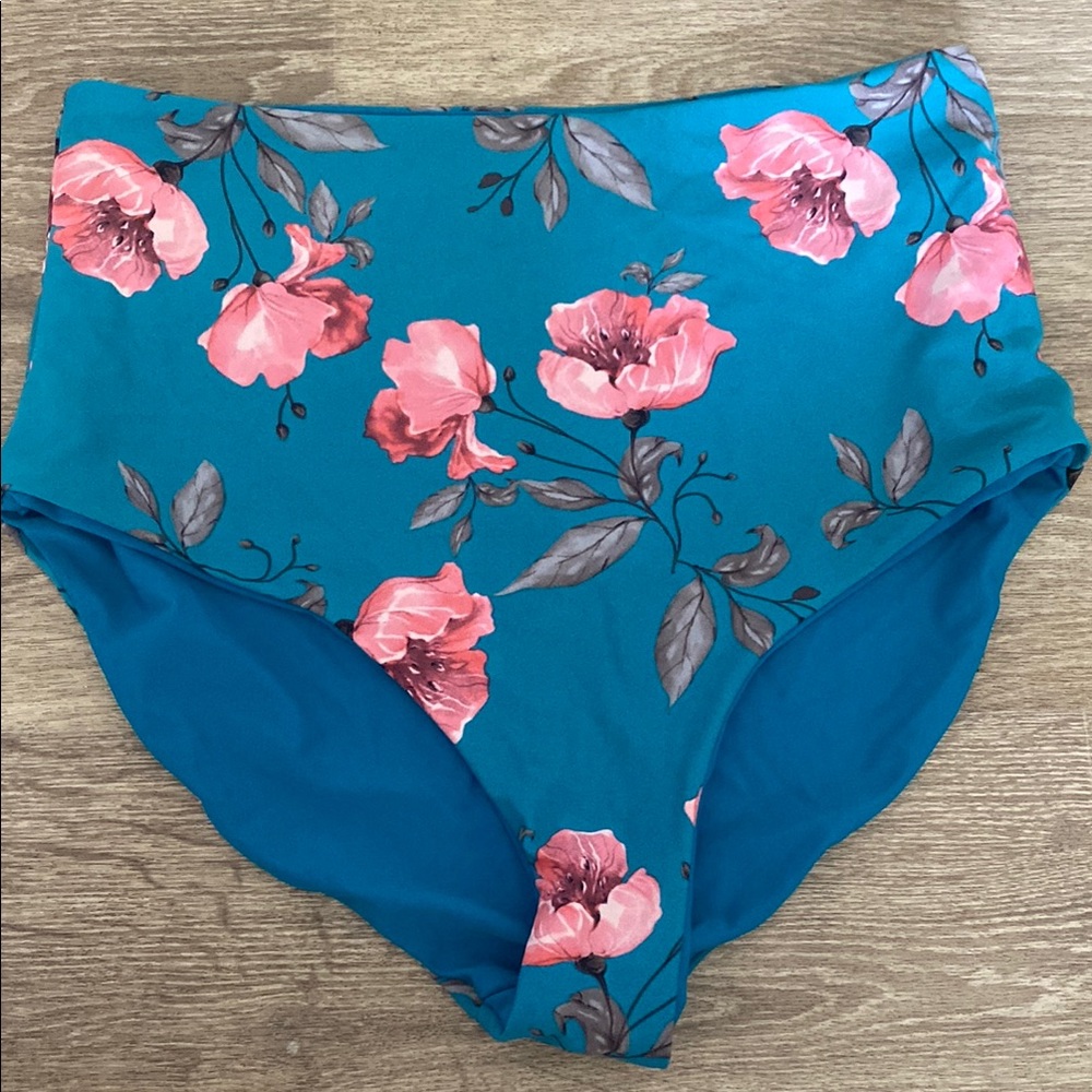 Coral Reef Swim Floral High-Waisted Bikini Bottom
